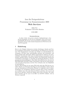Java für Fortgeschrittene Proseminar im Sommersemester 2009