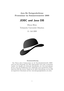 JDBC und Java DB - Technische Universität München