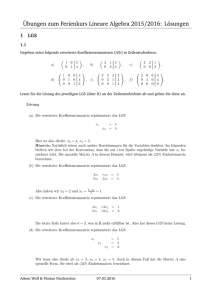 Übungen zum Ferienkurs Lineare Algebra 2015/2016: Lösungen