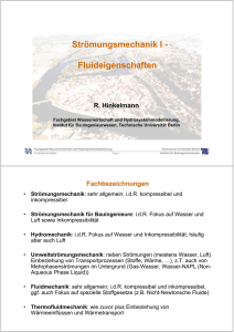 Fluideigenschaften - Fachgebiet Wasserwirtschaft und