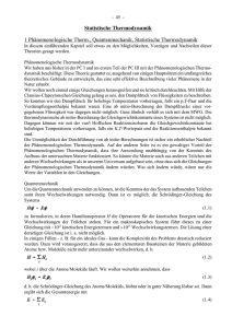 Statistische Thermodynamik 1 Phänomenologische Therm