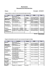 Bücherliste Gesamtschule Neunkirchen