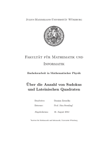 Über die Anzahl von Sudokus und lateinischen Quadraten