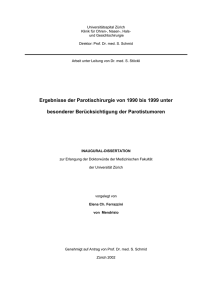 Ergebnisse der Parotischirurgie von 1990 bis