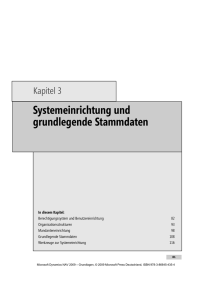 Systemeinrichtung und grundlegende Stammdaten