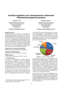 planoperatoren relationaler Datenbankmanagementsysteme