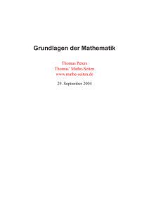 Grundlagen der Mathematik - Thomas` Mathe