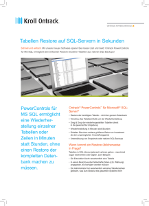 Tabellen Restore auf SQL-Servern in Sekunden