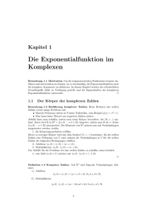 Die Exponentialfunktion im Komplexen