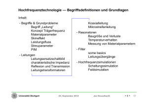 Aspekte des Hochfrequenzverhaltens von