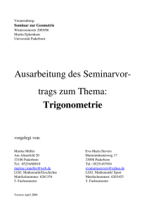 §3: Trigonometrie - Mathematik