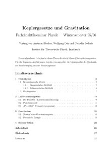 Keplergesetze und Gravitation