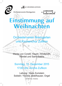Einstimmung auf Weihnachten - Orchesterverein Bremgarten