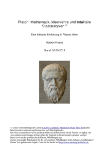 Platon - Mathematik, Ideenlehre und totalitäre Staatsutopien