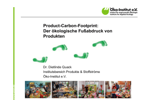 Der ökologische Fußabdruck von Produkten - Öko