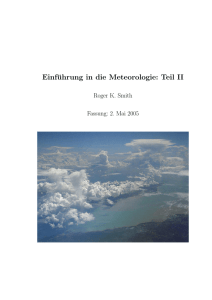 Einführung in die Meteorologie: Teil II