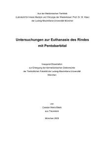 Untersuchungen zur Euthanasie des Rindes mit Pentobarbital