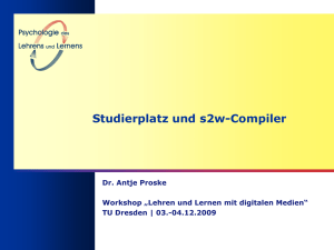 Studierplatz und s2w-Compiler