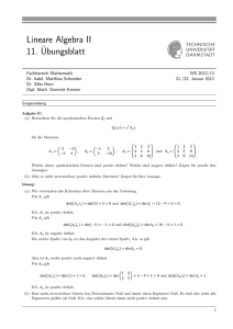 Lineare Algebra II 11.¨Ubungsblatt