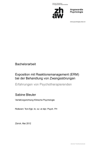 Bachelorarbeit Exposition mit Reaktionsmanagement (ERM) bei der