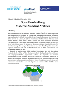 Sprachbeschreibung Modernes Standard