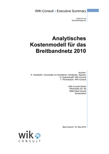 Analytisches Kostenmodell für das Breitbandnetz 2010