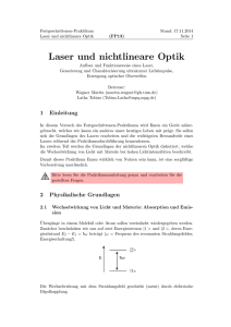 Laser und nichtlineare Optik