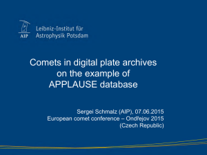 Comets in digital plate archives on the example of APPLAUSE