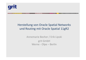 Herstellung von Oracle Spatial Networks und Routing mit
