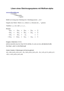 Lösen eines Gleichungssystems mit Wolfram
