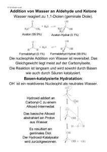 Addition von Wasser an Aldehyde und Ketone Basen