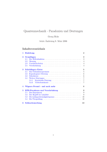 Quantenmechanik - Paradoxien und Deutungen