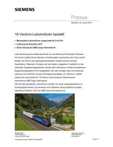 Presseinformation: 18 Vectron-Lokomotiven bestellt