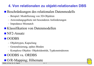 4. Von relationalen zu objekt-relationalen DBS Beschränkungen des
