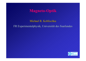 Magneto-Optik - Universität des Saarlandes