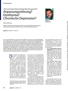 Anpassungsstörung? Dysthymia? Chronische Depression?