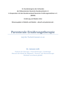 Parenterale Ernährungstherapie