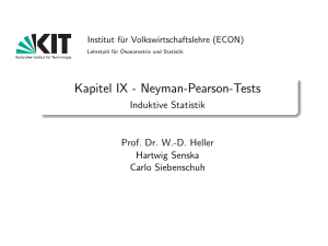 Kapitel IX - Neyman-Pearson-Tests