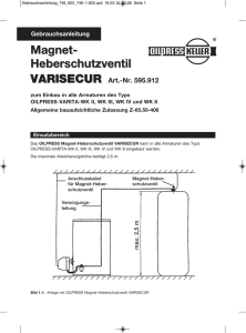 Magnet- Heberschutzventil VARISECUR Magnet