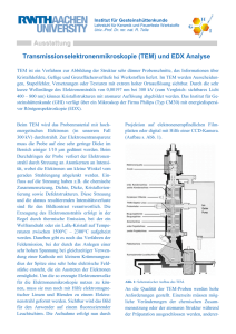 Transmissionselektronenmikroskopie (TEM) und EDX Analyse