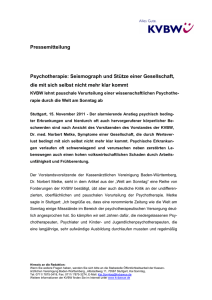 Pressemitteilung Psychotherapie: Seismograph und Stütze einer