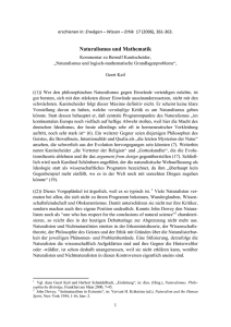 Naturalismus und Mathematik - Institut für Philosophie (HU Berlin)