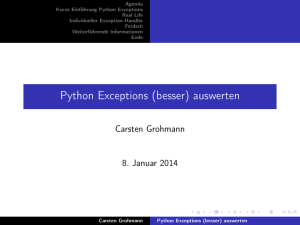 Python Exceptions (besser) auswerten