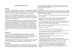 Transmission Control Protocol Einleitung: Da das Internet zu seinen