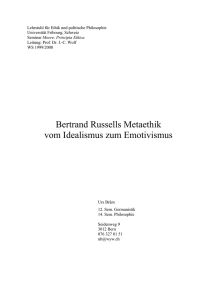 Bertrand Russells Metaethik vom Idealismus zum