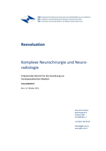 Reevaluation Komplexe Neurochirurgie und Neuro