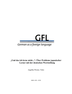 „Und das ich lerne nicht...“: Über Probleme japanischer Lerner mit