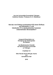 Hat das vom Embryo produzierte hCG einen Einfluss auf Interleukin