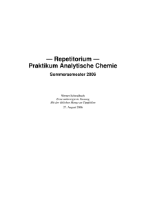 Repetitorium — Praktikum Analytische Chemie - Chemie