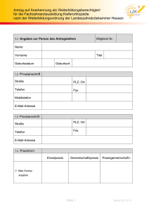 Antrag Ermächtigung Weiterbildungsstätte KfO